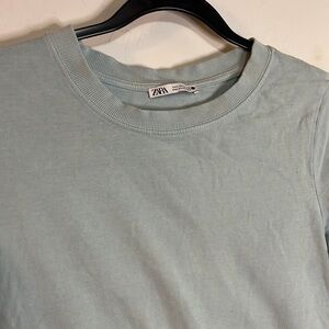 Zara Men's Light Blue Shirt